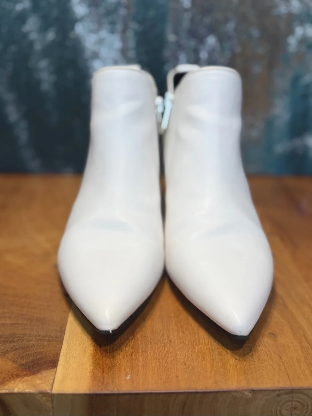 Sam Edelman Circus Classic Kirby White Kitten Heel Ankle Boots 8